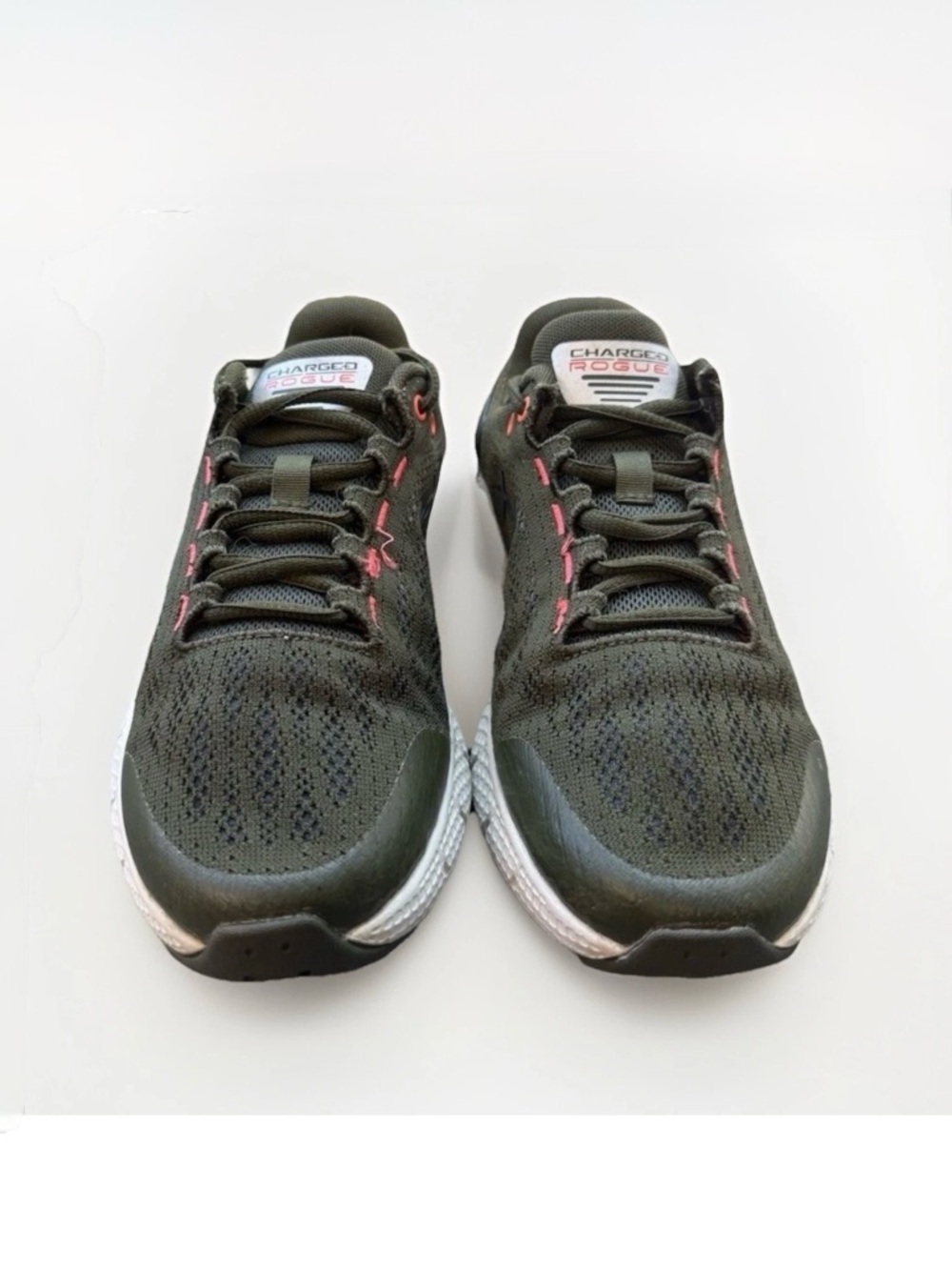 Under Armour UA Boys Size 3.5 Charged Rogue Dark Green Sneakers Athletic Shoes